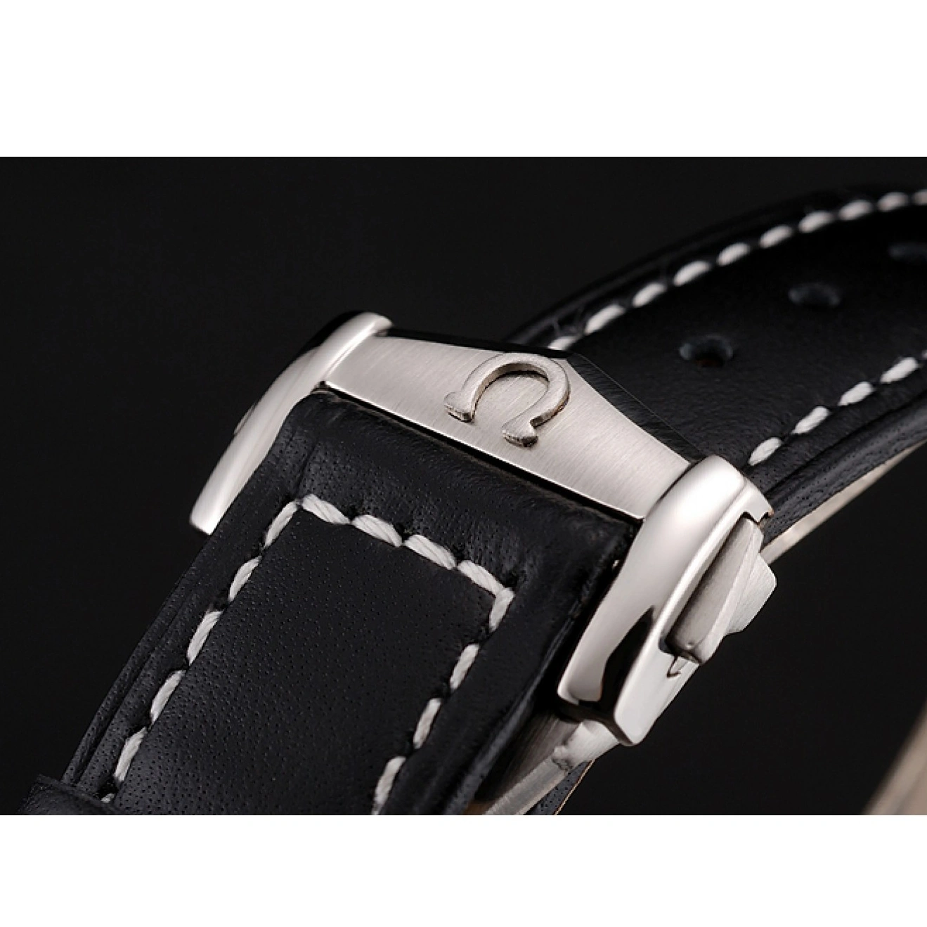 1025 Swiss Omega Speedmaster Professional Black Dial Black Leather Bracelet 1453936